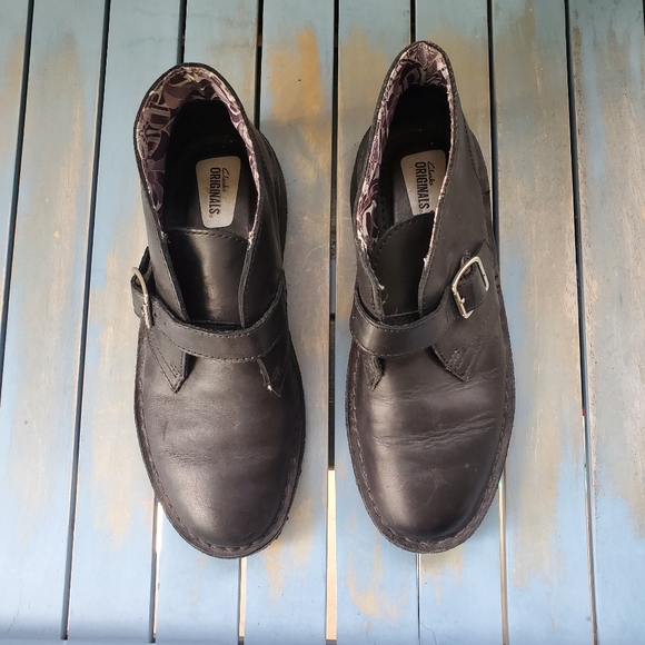 CLARKS X V&A Leather Desert Mary Jane Boots/Booties Size 6.5 - Picture 10 of 11